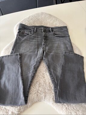 Diesel Men's Straight Leg Gray Denim Jeans